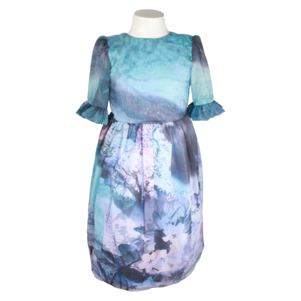 Enchanting Blue Floral Chiffon Toddler Dress – Handmade Cape Town Design - Image 2