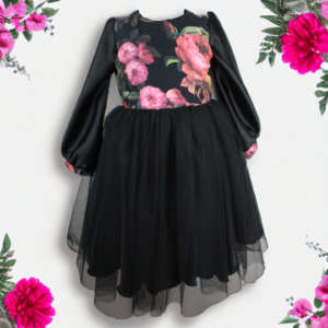 Rose Handmade Floral & Tulle Toddler Dress