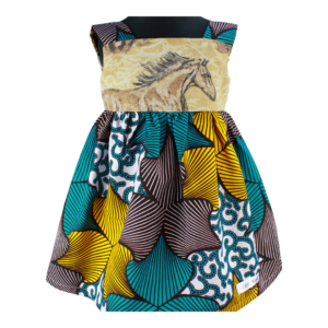 Wild Spirit - Handmade African Wax Print Dress with Horse Bodice